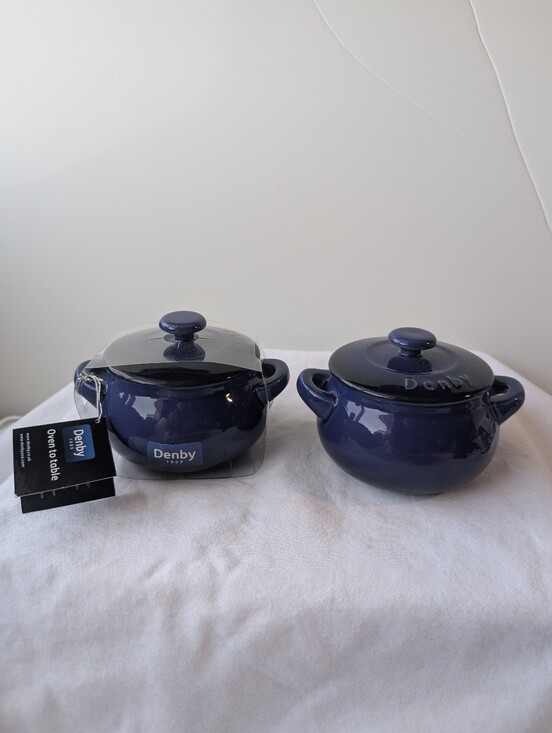 Denby Other - Denby Imperial Blue Individual Mini Casseroles with Lids  - 2